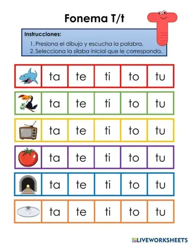 Silaba Inicial - Fonema T