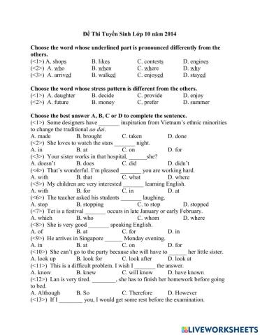 Mr Duy Test L10 year 2014
