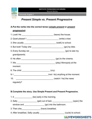 Simple present vs Present Progressive