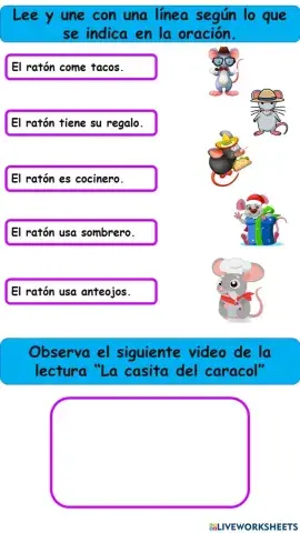 Lectura de oraciones