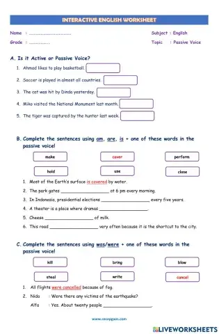 LKPD Interaktif Bahasa Inggris Tentang Passive Voice