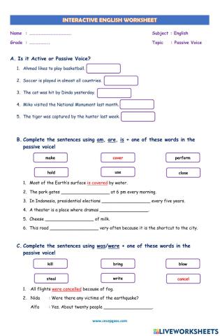 LKPD Interaktif Bahasa Inggris Tentang Passive Voice