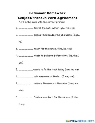 Subject-Pronouns Verb Agreement