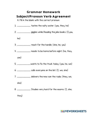 Subject-Pronouns Verb Agreement