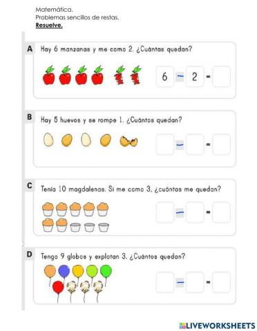 Problemas de resta