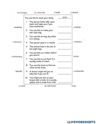 Vocabulary Part 1 Cambridge Test