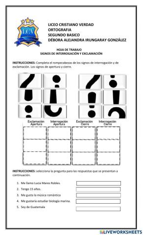 Signos de exclamación e interrogación