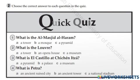 Quick Quiz. Buildings and structures