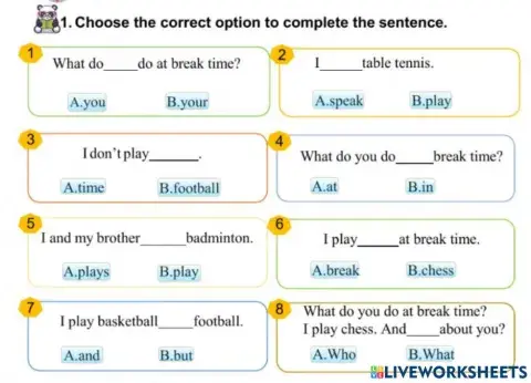 What do you do at break time?