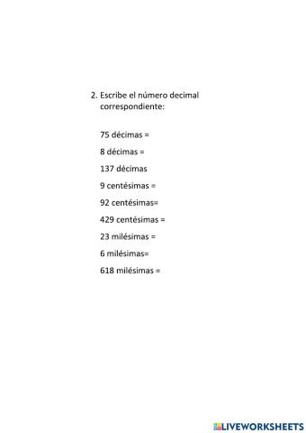 Números decimales 2