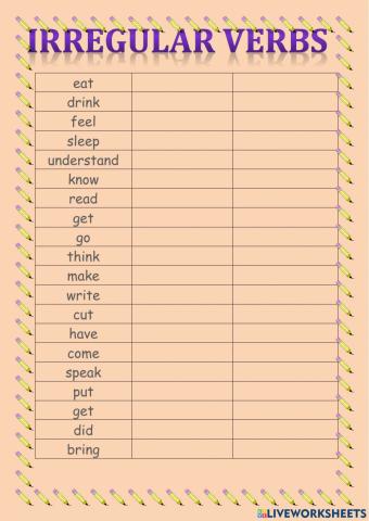 Irregular verbs