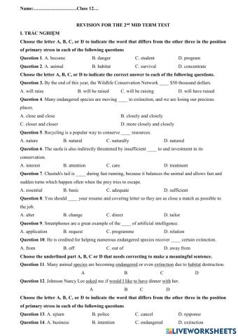 Revision 2nd mid term