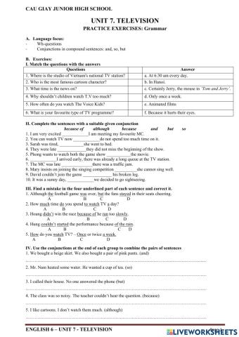 E6 - Unit 7 - Grammar
