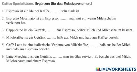 Kaffee-Spezialitäten