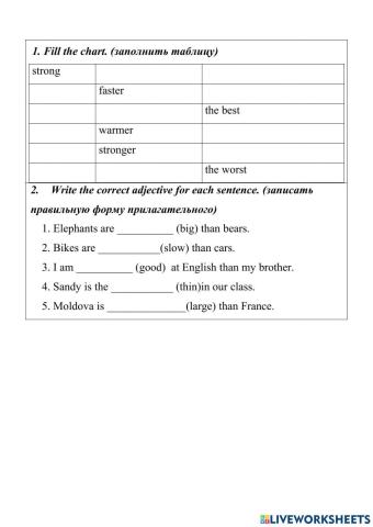 Degrees of comparison