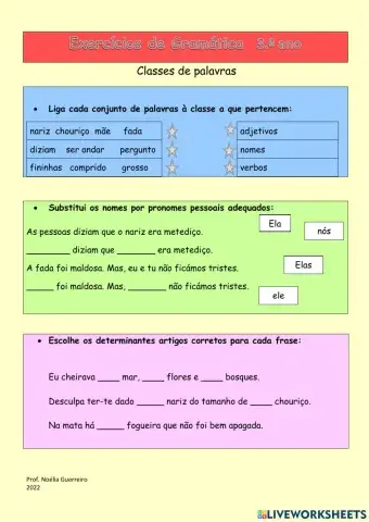 Classes de palavras 3.º ano