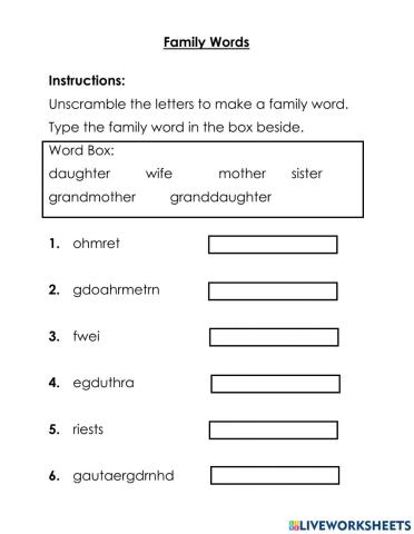 Family Words - 2