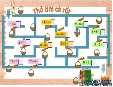Tìm cà rốt cho thỏ