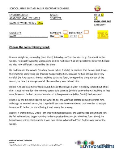 Writing M7A (Starter)