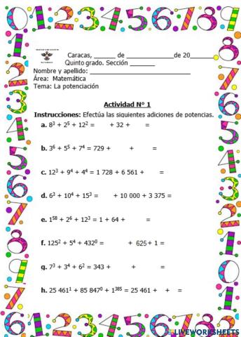 Adición de potencias