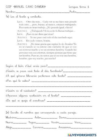 Examen lengua tema 6