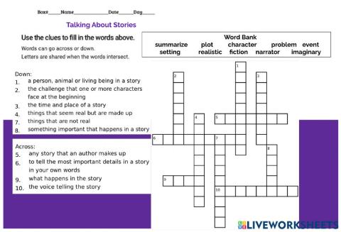 Vocabulary Practice: Talking About Stories