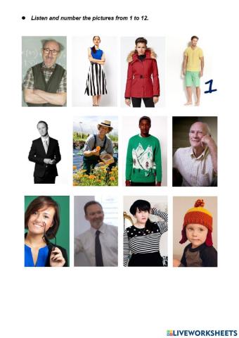 Listen and Number Clothes