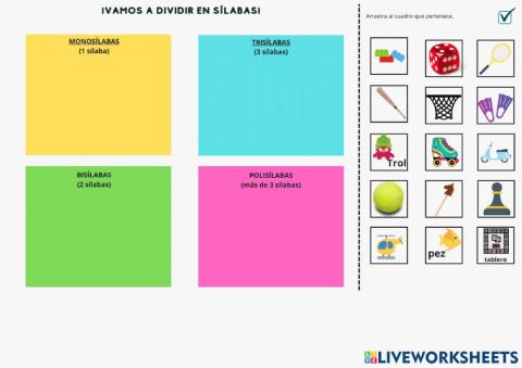 División de sílabas