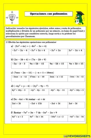 Operaciones algebraicas
