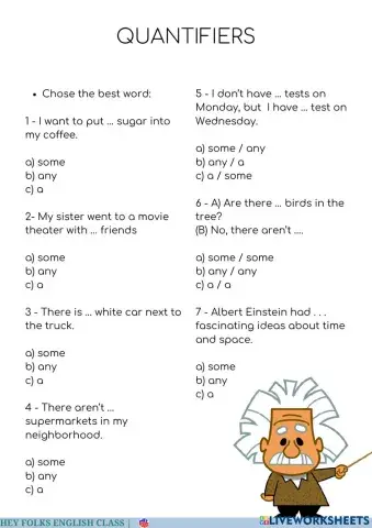 Quantifiers: some, any