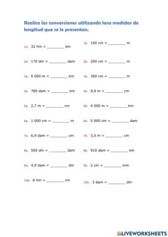 Conversión unidades lonxitude