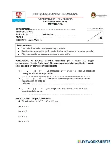 Ecuaciones exponenciales y logaritmicas