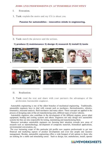 Jobs and Professions in Automobile Industry