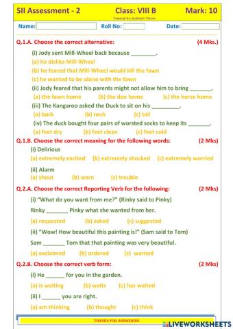 SII A-2 English VIII B2