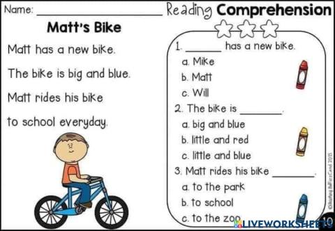 Year 1 Reading Comprehension
