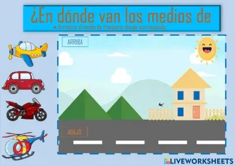 Medios de transporte (arriba-abajo)