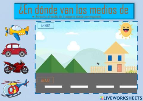 Medios de transporte (arriba-abajo)