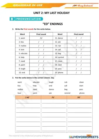 G-U2-My Last Holiday-Pronunciation