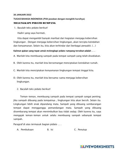 Bahasa Indonesia Pidato