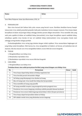 LKPD Reproduksi Virus