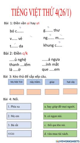 Tiếng Việt thứ 4 (26-1)