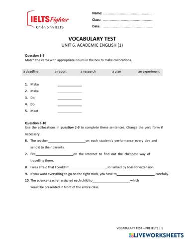 Vocab test 14