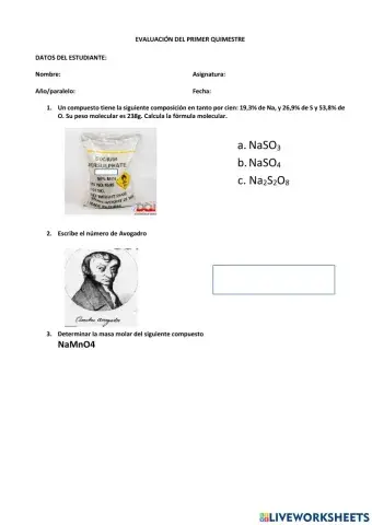 Examen del Primer Quimestre