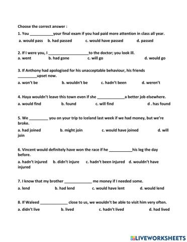 Conditionals type 2 -3