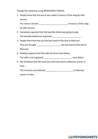 Impersonal Passive Voice