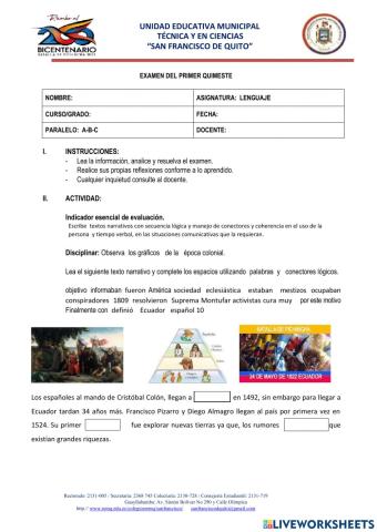 Examen de Lenguaje y Literatura