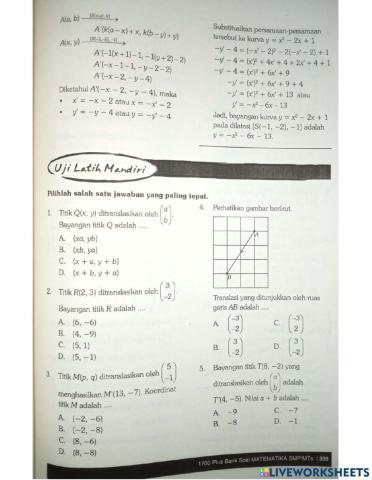 Matematika bab 19 Transformasi geometri