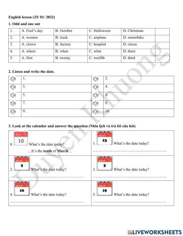 Grade 4.2 - What's the date today cont.
