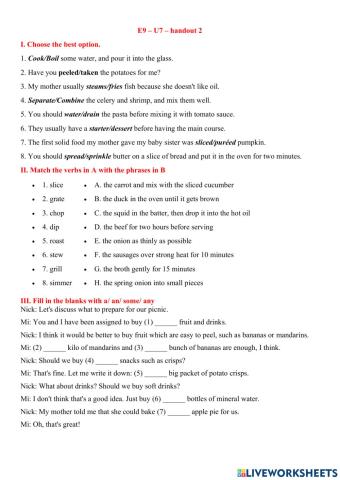 E9 - U7 - a- an the and food quantifiers