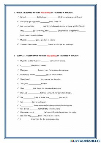 Past simple positive